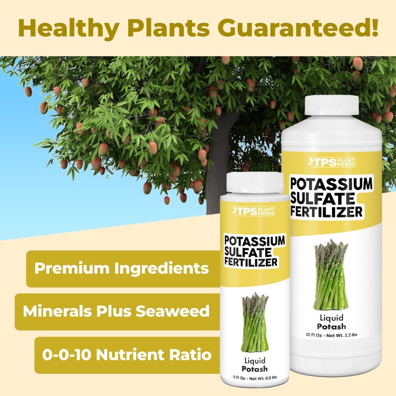 TPS NUTRIENTS Potassium Sulfate Fertilizer, Premium Potassium and Sulfur Plant Nutrient Blend, 8 oz (250mL) - Image 2