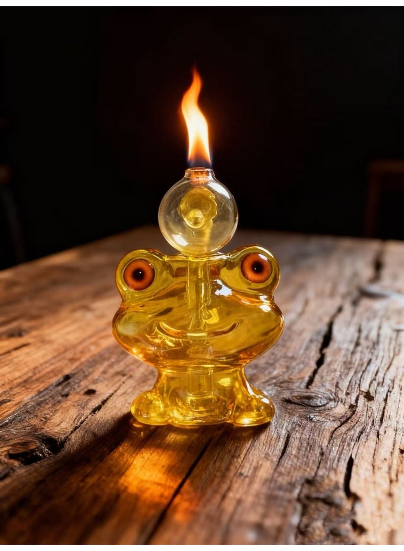 مصباح زيت زجاجي ممتاز مقاوم للحرارة، زجاجة مزهرية زجاجية مصنوعة من مادة البورسليكات عالية الجودة للاستخدام طويل الأمد، مزهرية زجاجية شفافة (لون عشوائي)