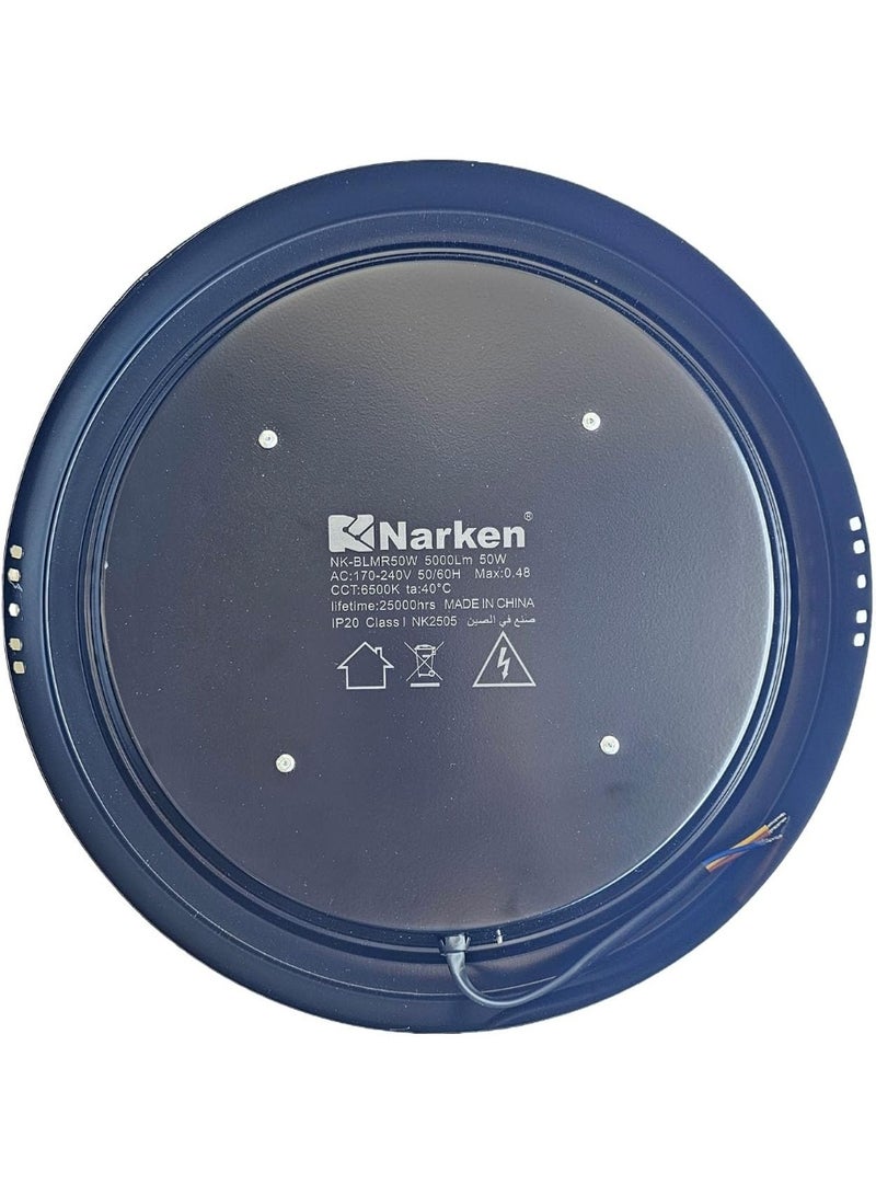 Narken 50W Warmwhite Sunset 3000K LED Power Saving Black Metal Body Back Lit Surface Round Panel Ceiling Light. - Image 5