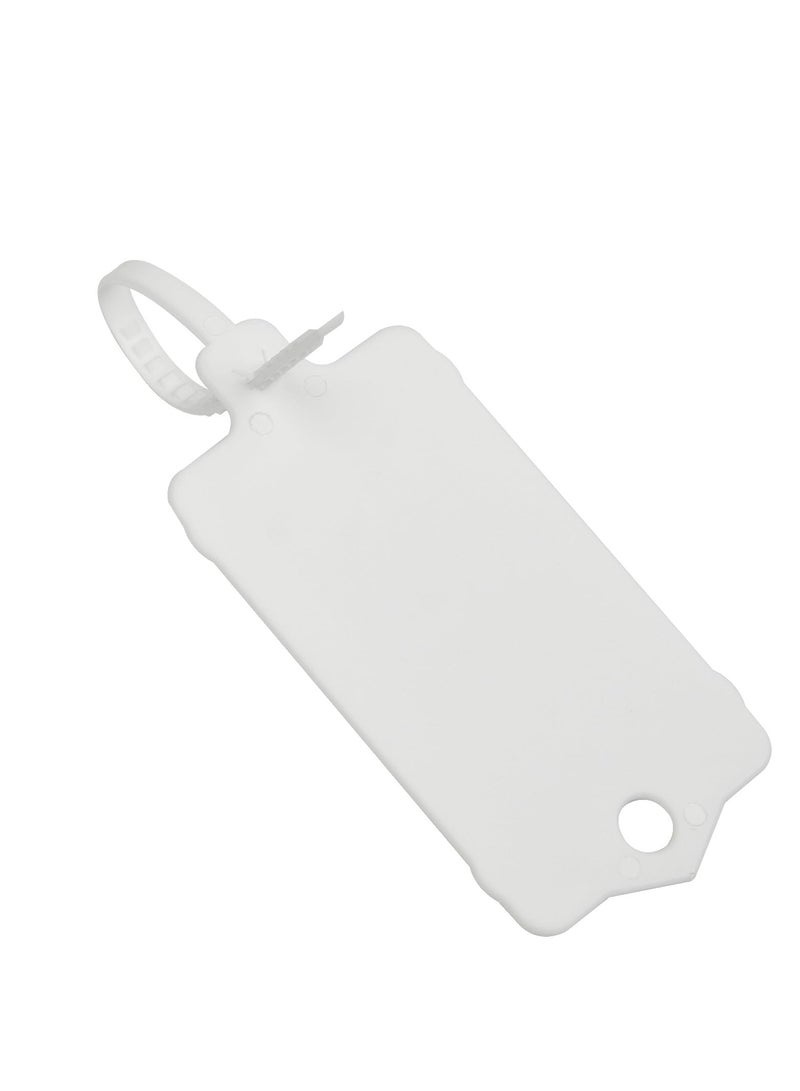 Excefore Plastic Shipping Tags, 100 Pcs Blank Plastic Tags for Labeling, Self Locking Seal Tags, Waterproof Mark Label Writable Hang Sign, Zip Tie Label Hang Tags for Logistics Use Luggage Labeling (White)  - Image 1