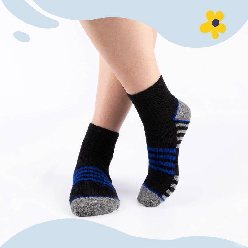 Comfoex Boys Socks 4-6 6-8 8-10 Years Old Athletic Quarter Ankle Sports Socks With Cushioned Sole 6 Pairs - Image 5