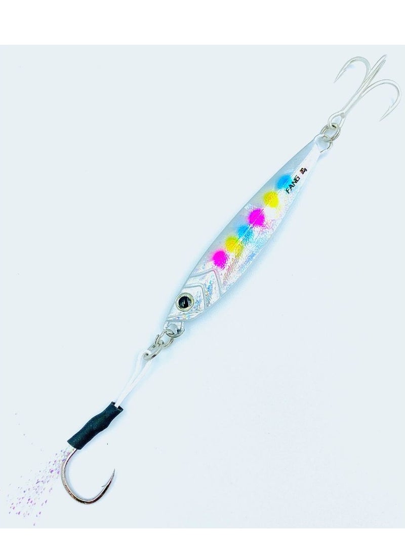 oakura Clown Silver Jig 40G Weights, Extra Sharp Bkk Hook, 10 Mesmerizing Colors - Lightweight Gear For Epic Fishing Adventures - Image 1