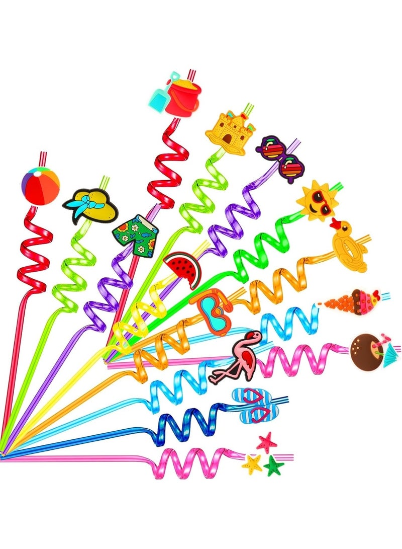Party Drinking Straws with Assorted Designs for Kids and Students, 12-Pack - Image 1