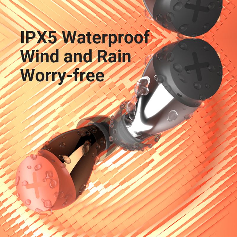 Songx Sx06 TWS Qi Wireless Charging Ipx5 Gaming Earbuds, Orange - Image 3