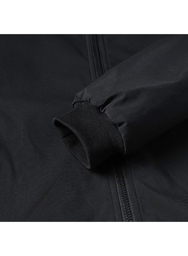Playboy Men's Cotton Padded Autumn Winter Jacket, Plus Size Business Casual Windproof Stand Collar Coat, Black, L - Image 3