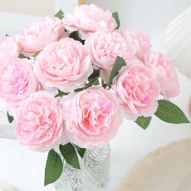White Synthetic Peony Flower Heads 14PCS for Wedding Bridal Arrangements Home Decor - Image 5