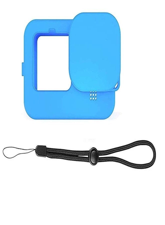 Action Pro Protective Silicone Cover with Lanyard and Cap Compatible with GoPro Hero- 9/10/11/12/13 Action Camera (Blue) - Image 1