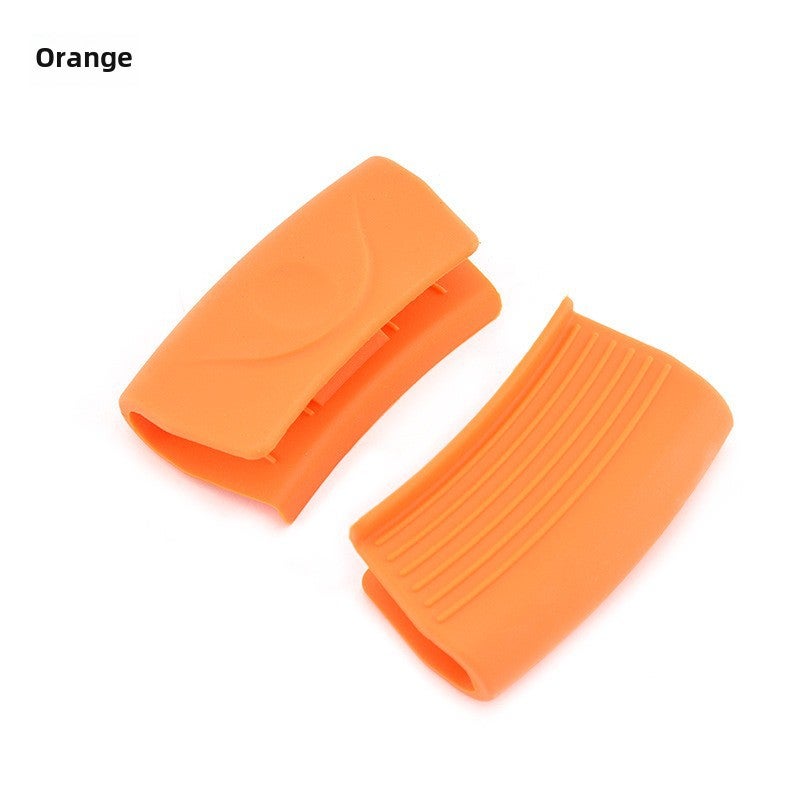 Silicone Pot Ear Grip Creative Cast Iron Handle Heat-Resistant Clip Orange (excluding tax) 