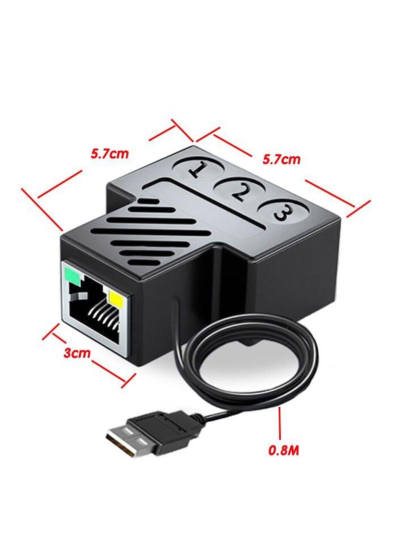 SYOSI Ethernet Splitter 1 to 3, Network Splitter with USB Power Cable, Rj45 Internet Splitter Adapter 100 Mbps High Speed Lan Interface for Cat5/6/7/8, Network Extension  - Image 5