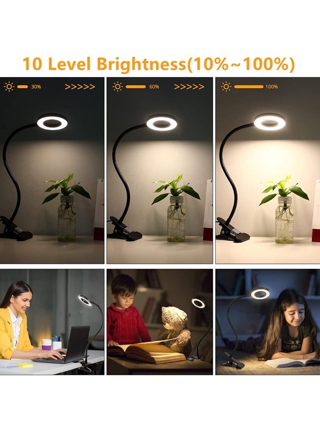 Generic Desk Light Clip on Light,Desk Lamp for Home Office, 3 Modes with 10 Brightness Dimmable Reading Light, Clamp Desk Lamp for Bed Headboard  - Image 3