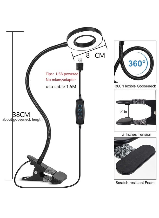 Generic Desk Light Clip on Light,Desk Lamp for Home Office, 3 Modes with 10 Brightness Dimmable Reading Light, Clamp Desk Lamp for Bed Headboard  - Image 4