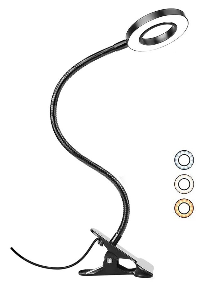 Desk Light Clip on Light,Desk Lamp for Home Office, 3 Modes with 10 Brightness Dimmable Reading Light, Clamp Desk Lamp for Bed Headboard  - Image 1