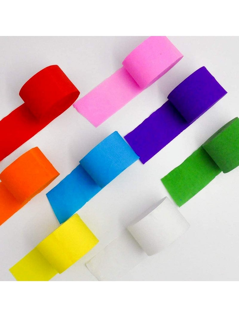 Terabyte CREPE PAPER STREAMER 1.5INCH (PACK OF 12) MULTICOLORS - Image 1