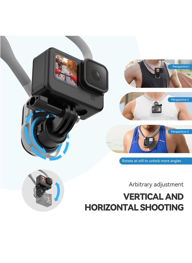 TELESIN Telesin New upgrade accessories for go pro 13 / insta360 / DJI action cameras Magnetic silicone Neck Hanging Bracket holder 2.0  - Image 4