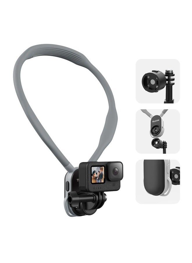 TELESIN Telesin New upgrade accessories for go pro 13 / insta360 / DJI action cameras Magnetic silicone Neck Hanging Bracket holder 2.0  - Image 1