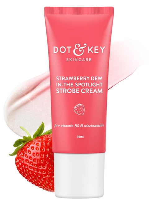Strawberry Dew Strobe Cream For Face Skin Radiance Cream | Moisturizer & Highlighter For Face | For Dewy Glazed Instant Glow | Boosts Hydration | For All Skin Types | For Women & Men | 30Ml