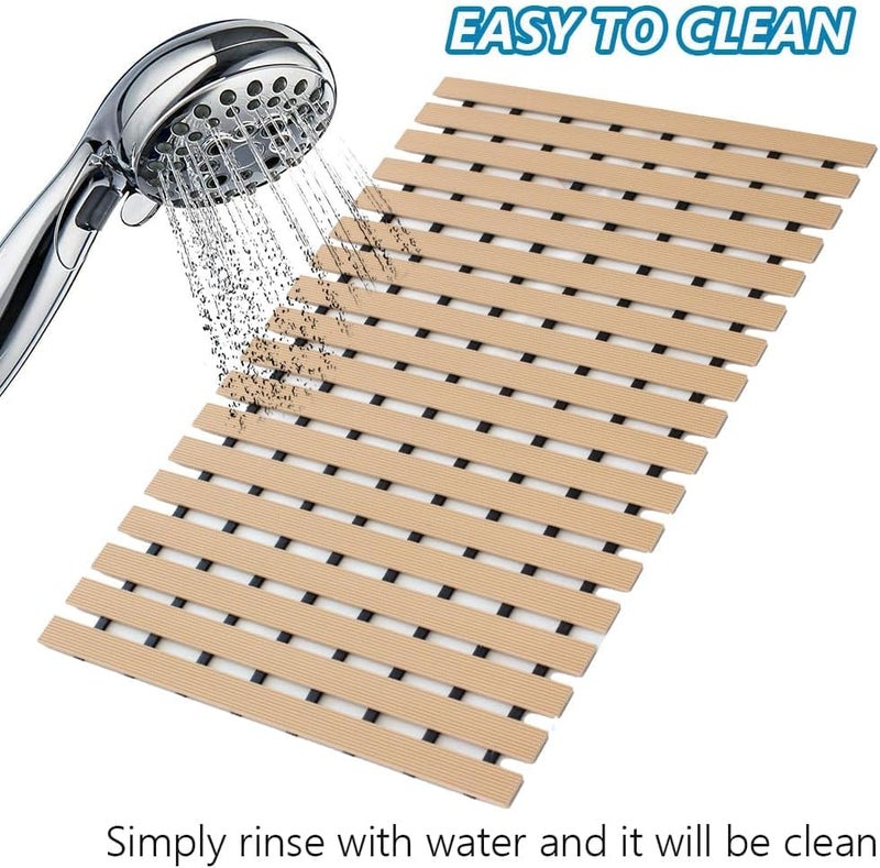 Eurotex Anti Skid Mat for Bathroom Floor, Bathroom Anti Skid Mats for Bathing Area, Kitchen, Pool Wet Area, Non Slip (43x61 cm, Beige) - Image 3