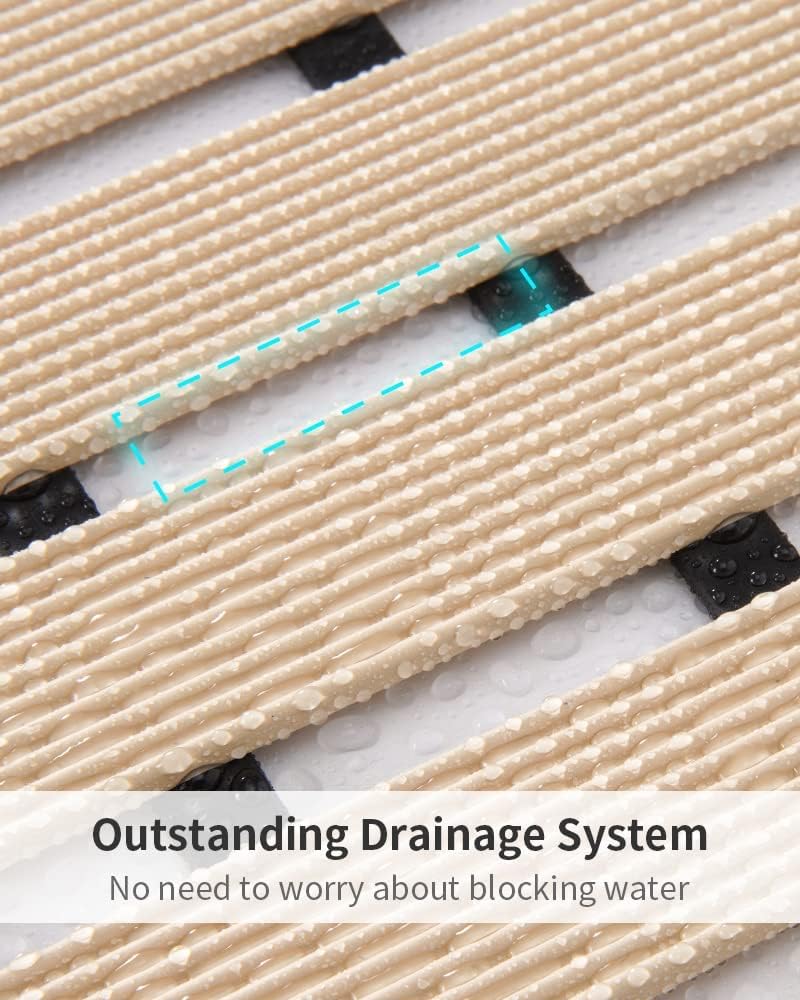 Eurotex Anti Skid Mat for Bathroom Floor, Bathroom Anti Skid Mats for Bathing Area, Kitchen, Pool Wet Area, Non Slip (43x61 cm, Beige) - Image 4