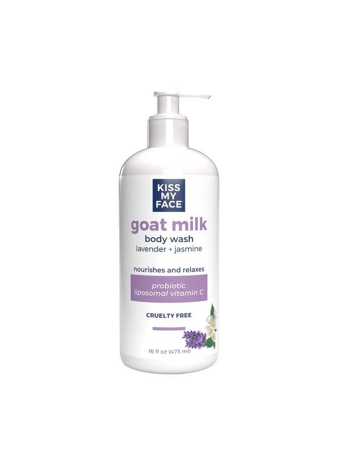 Kiss My face Goat Milk Body Wash Lavender & Jasmine Body Wash With Goat Milk And Argan Oil 16 Ounce Bottle (Lavender & Jasmine Pack Of 1)  - Image 2