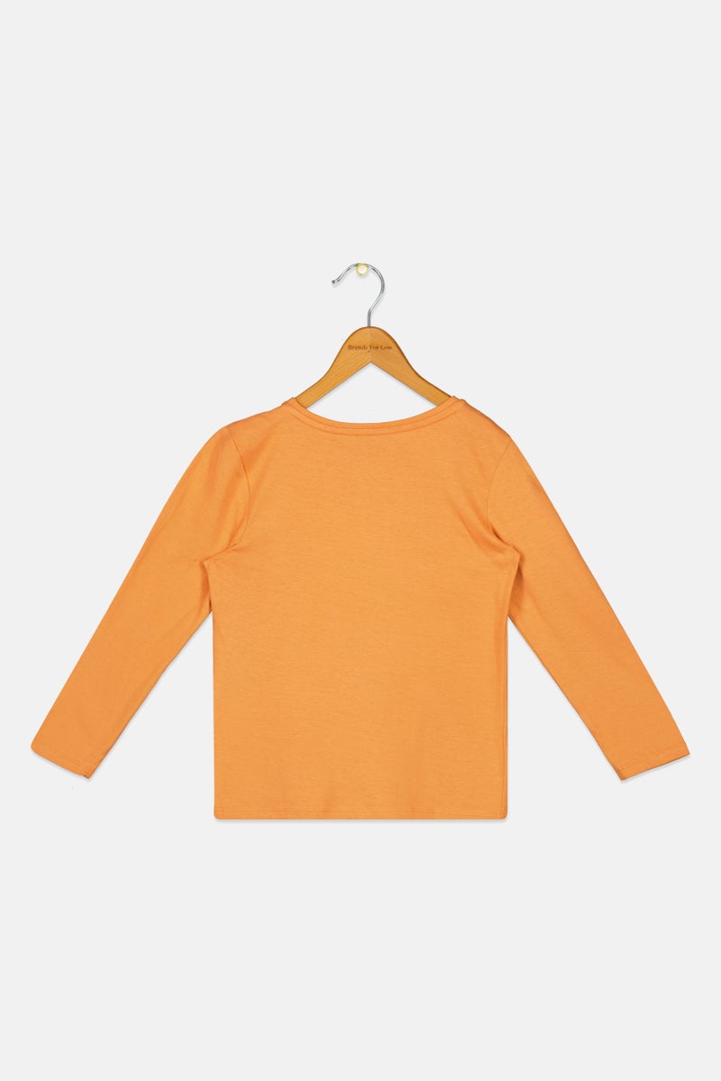 Sinsay تي شيرت طويل الأكمام مزين بياقة دائرية للأولاد، برتقالي - Image 2