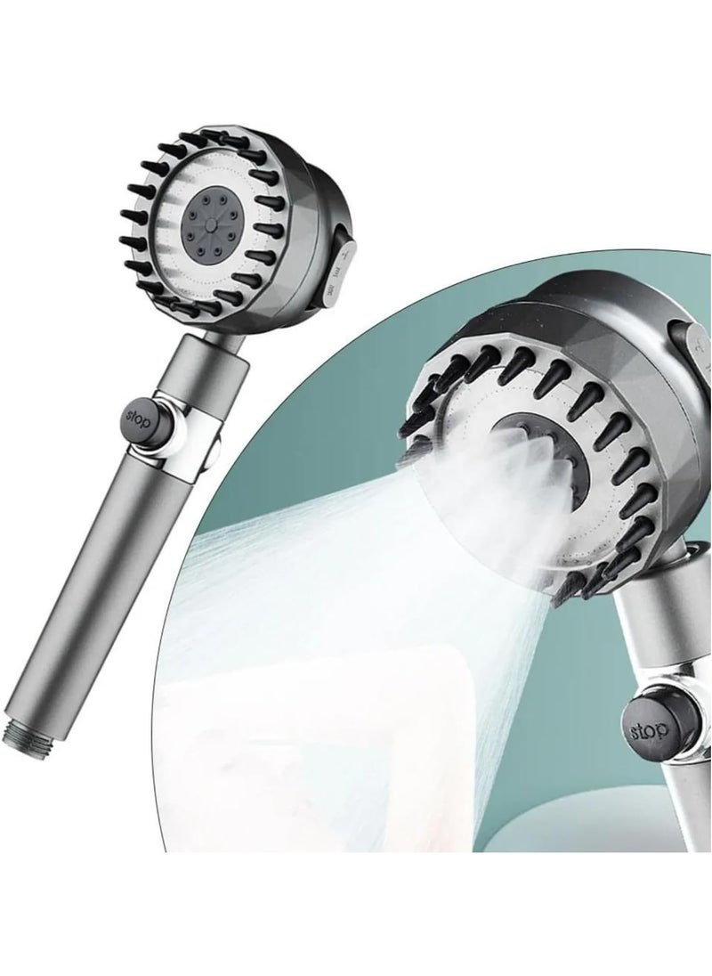 LIMITLESS Head Massage Shower 3 Modes High-Pressure Water Saving Rain Shower Head Adjustable Water Pressure, One-Touch Water Stop Shower Limescale Filter, Black, 25cm  - Image 4
