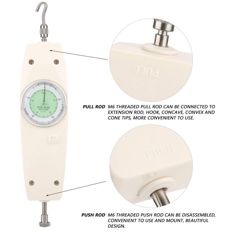 NK 500 Mechanical Force Gauge Dynamometer 500N Push Pull Tester with Carrying Case - Image 5