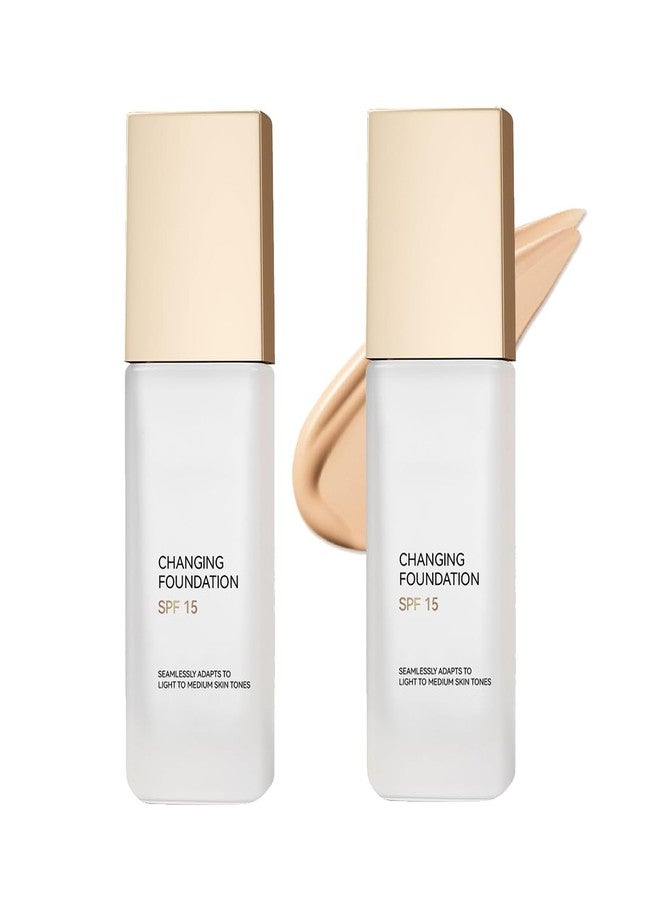 DIMOT Color Changing Foundation Makeup, Magical Color Changing Foundation with SPF15, Even Skin Tone BB Cream Makeup Base Concealer, Lightweight, Moisturizes for All Skin (2PCS) - Image 1
