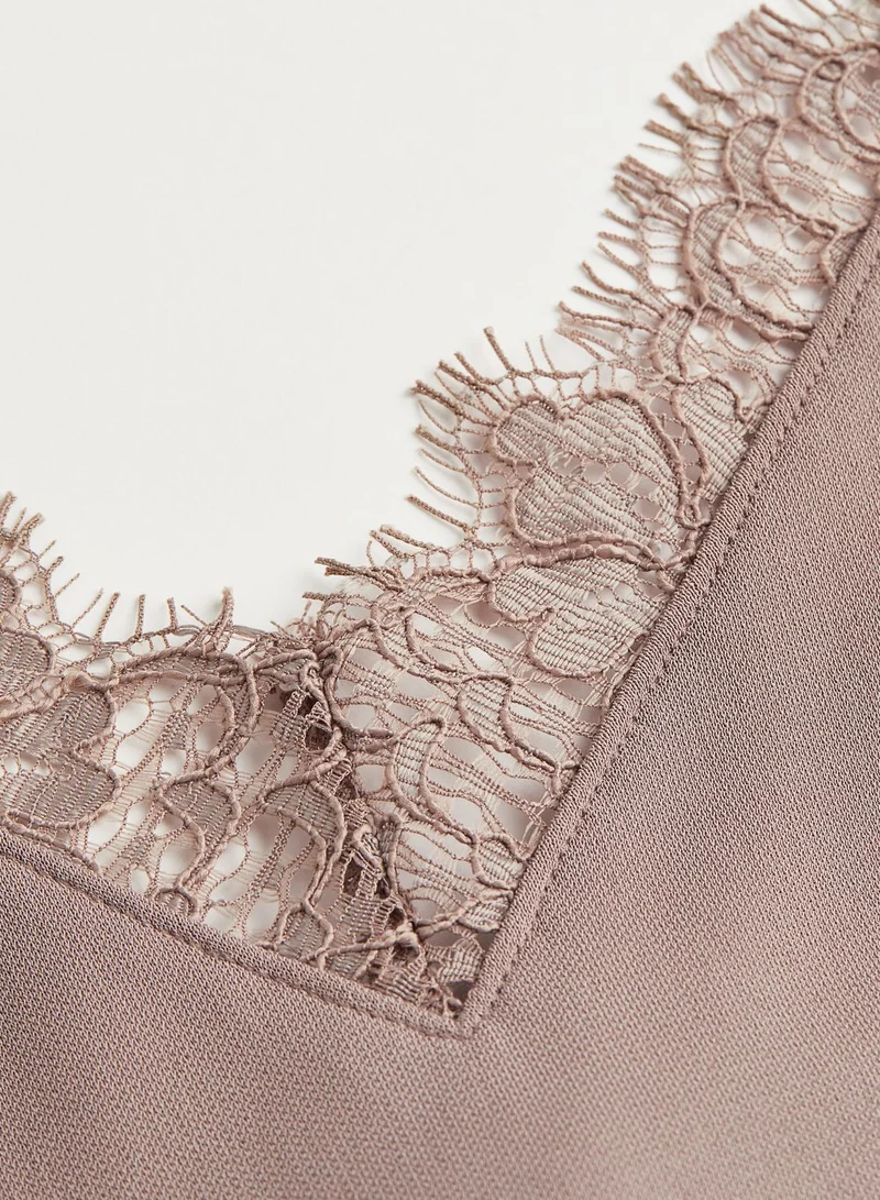 H&M Lace Trim Knitted Cami