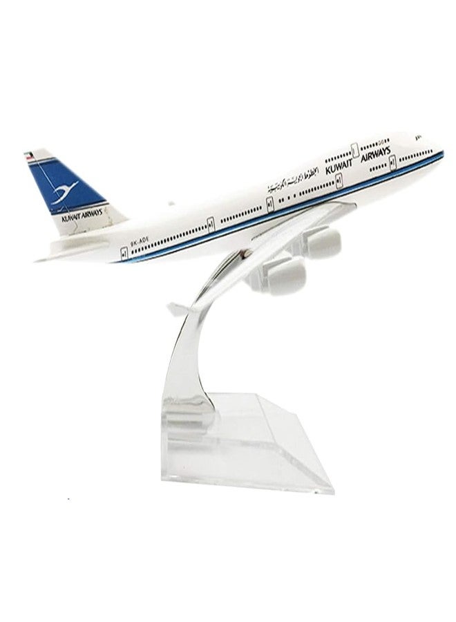 Breatoi 1:400 Die-Cast Metal Plane Model Toy Aircraft (16 cm) with Stand | Collectible Vehicle | Kuwait Airways - B747 - Image 4