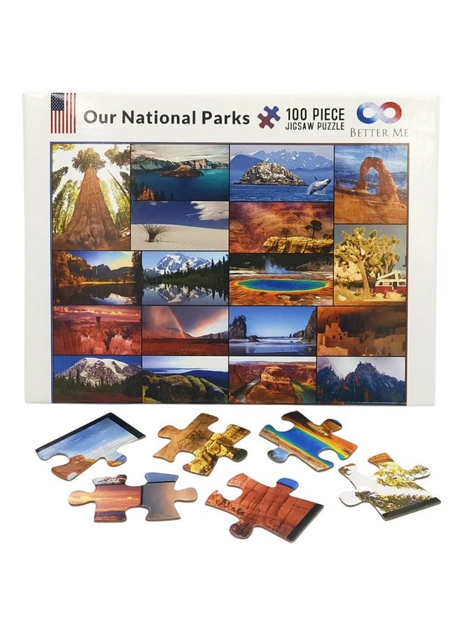 Better Me Our National Parks 100 Piece Puzzles Kids Puzzles Usa National Park Puzzle Acadia National Park Yellowstone National Park Zion Arches Crater Lake Mount Rainier Etc (Our National Parks 100Pc) - Image 2