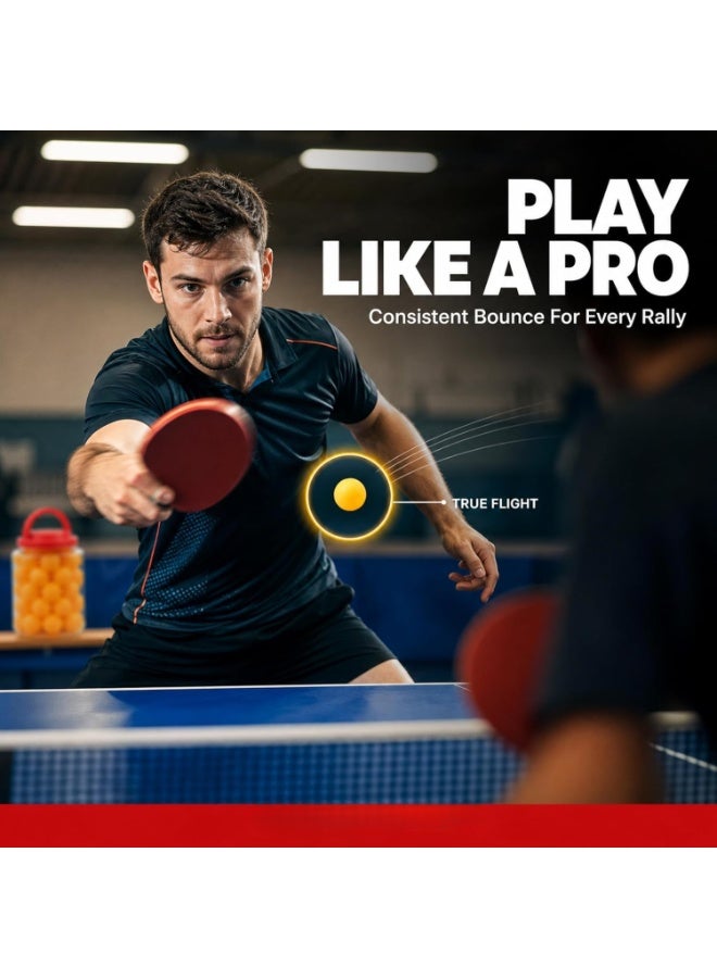 Ping Pong Balls 60 Pack – 3 Star Table Tennis Balls 40mm ABS, ITTF Standard Training Balls with Portable Storage Jar u0026 Carry Handle for Indoor Outdoor Practice, Beer Pong u0026 Gifts - Image 3