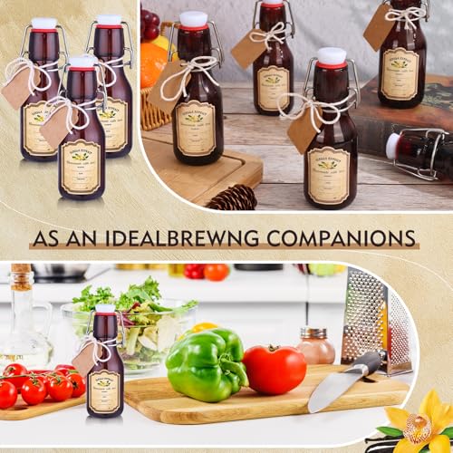 tchrules 16 Brown Vanilla Extract Bottles 5oz Swing Top Glass Bottle for Vanilla Extract Homemade, Gift Giving, Small Glass Bottles for Food Storage Canister for Bean Sauce Spice - Image 4