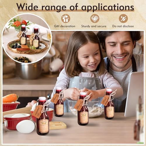 tchrules 16 Brown Vanilla Extract Bottles 5oz Swing Top Glass Bottle for Vanilla Extract Homemade, Gift Giving, Small Glass Bottles for Food Storage Canister for Bean Sauce Spice - Image 2