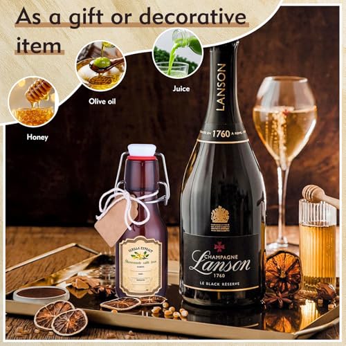 tchrules 16 Brown Vanilla Extract Bottles 5oz Swing Top Glass Bottle for Vanilla Extract Homemade, Gift Giving, Small Glass Bottles for Food Storage Canister for Bean Sauce Spice - Image 5