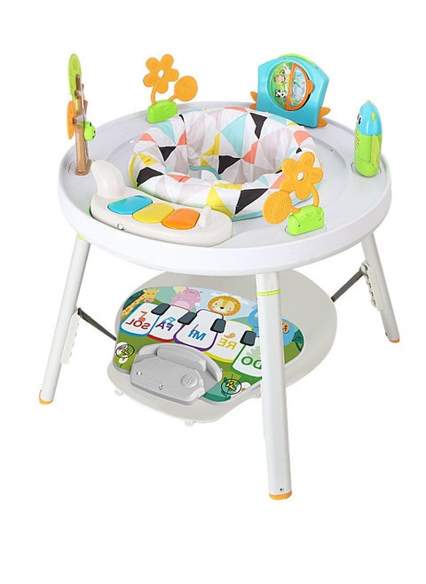 Baby Jumper, Adjustable Babies Bouncer, Multifunctional Activity Table, Walkers and Jumperoo, Kid Interactive Play Center, with Music Lights and Sounds, for 4 months to 6-year Infants and Toddlers