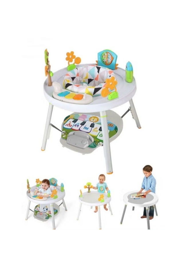 Baby Jumper, Adjustable Babies Bouncer, Multifunctional Activity Table, Walkers and Jumperoo, Kid Interactive Play Center, with Music Lights and Sounds, for 4 months to 6-year Infants and Toddlers