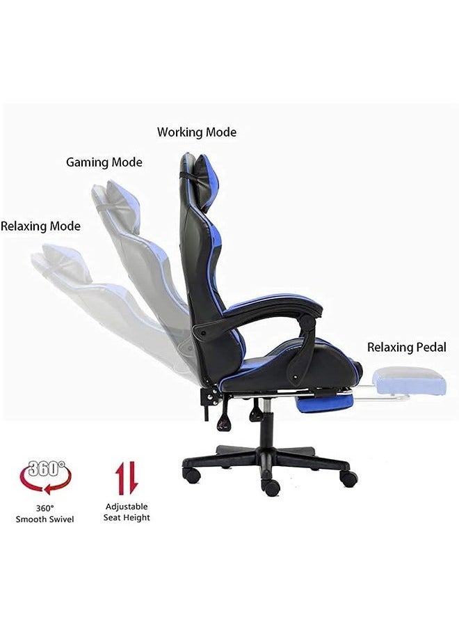 Ergonomic Gaming Chair with Footrest – Reclining High-Back Chair with Lumbar Support, Adjustable Armrests, and PU Leather for PC Gaming  Office - Image 4