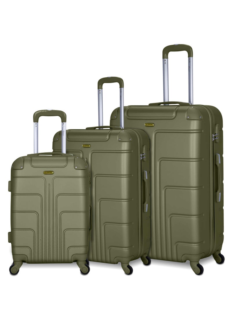 SENATOR Hard Case Travel Bag Trolley Luggage Set of 3 ABS Lightweight Suitcase with 4 Spinner Wheels A1012 Olive - Image 1