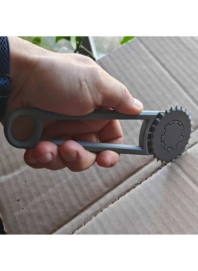 Gray Manual Adjustable Hole Punch Tool With Steel Roller For DIY Craft Card Making - Image 1