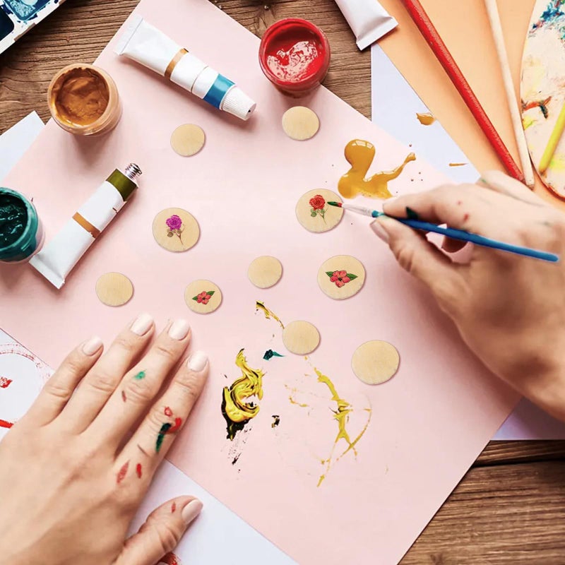 Tinksky Wood Slices Log Slices for DIY Crafts Wedding Centerpieces,100pcs - Image 3