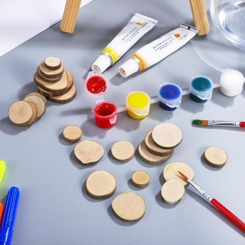 Tinksky Wood Slices Log Slices for DIY Crafts Wedding Centerpieces,100pcs - Image 4