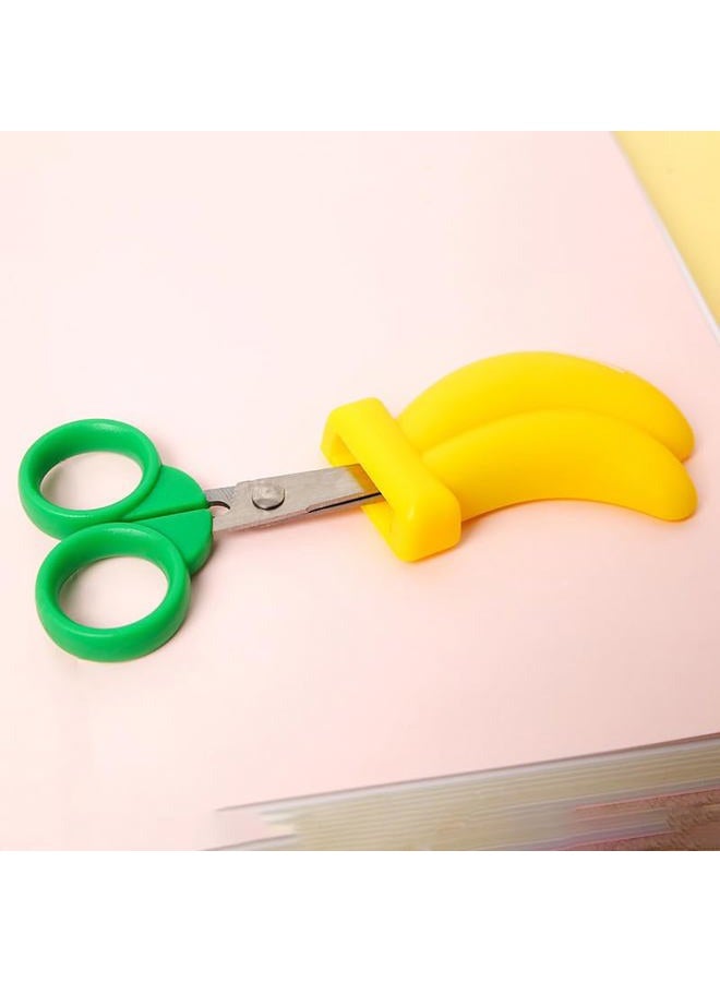 AKOAK 1 Pack Creative Fruit Shaped Scissors, Refrigerator Magnet Sticker Cute Child Safety Paper Cut Scissors, Refrigerator Message Sticker Home Decor - Image 3