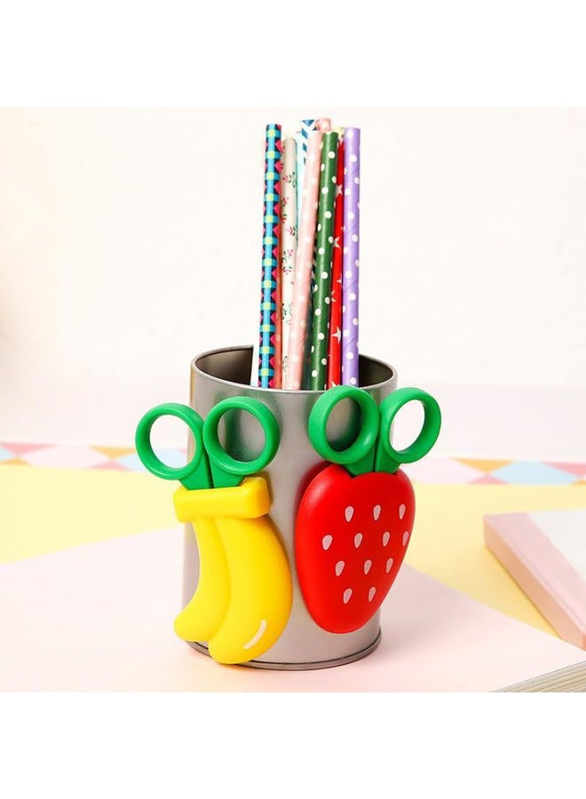 AKOAK 1 Pack Creative Fruit Shaped Scissors, Refrigerator Magnet Sticker Cute Child Safety Paper Cut Scissors, Refrigerator Message Sticker Home Decor - Image 4
