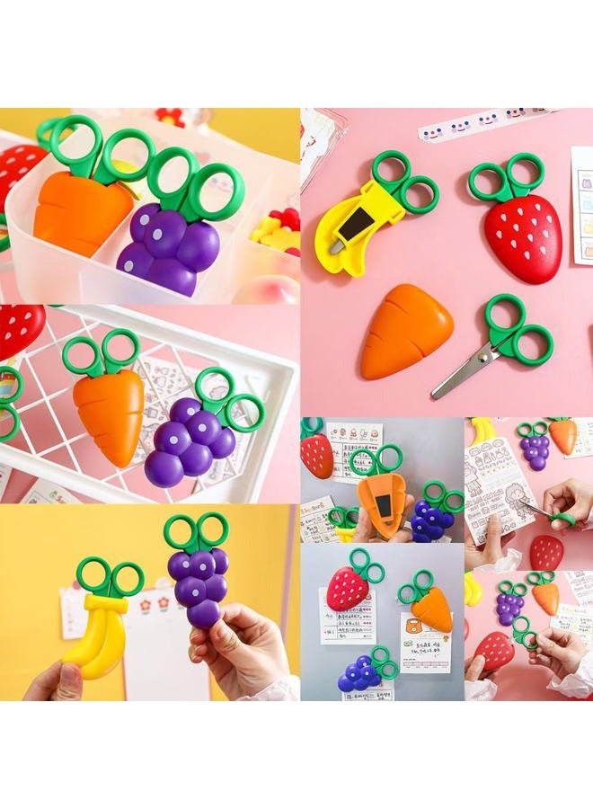 AKOAK 1 Pack Creative Fruit Shaped Scissors, Refrigerator Magnet Sticker Cute Child Safety Paper Cut Scissors, Refrigerator Message Sticker Home Decor - Image 5