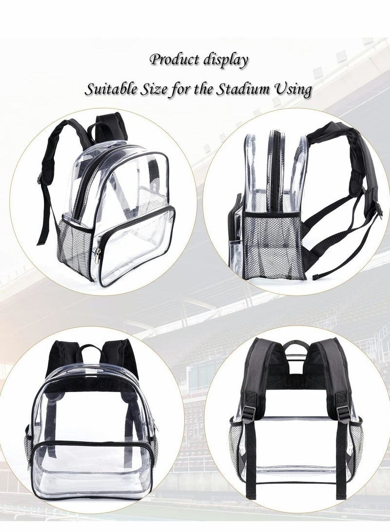 SYOSI Clear Backpack, Clear Mini Backpack Stadium Approved, Waterproof Transparent Backpack for School Work Travel and Work & Sport Event  - Image 4