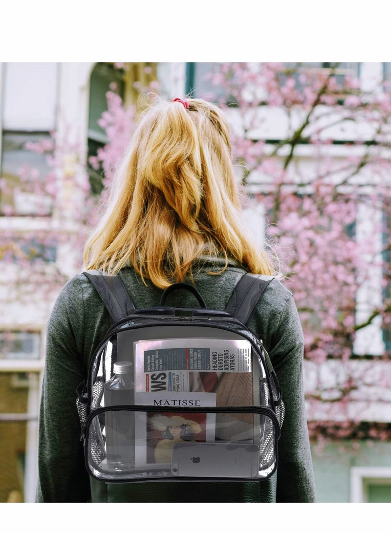 SYOSI Clear Backpack, Clear Mini Backpack Stadium Approved, Waterproof Transparent Backpack for School Work Travel and Work & Sport Event  - Image 3