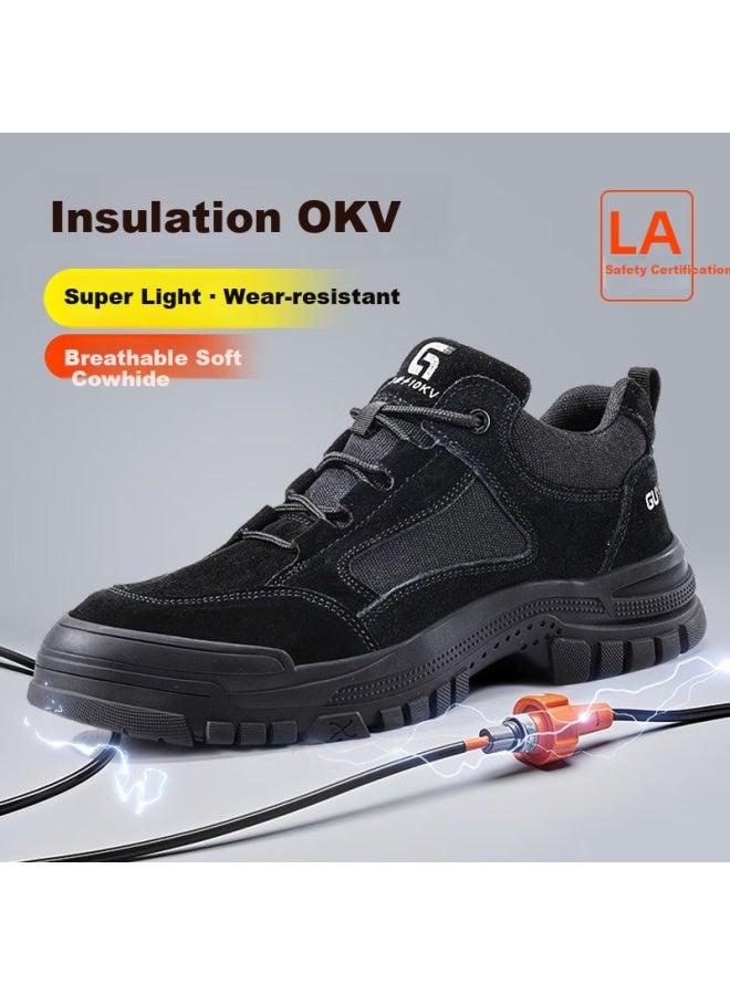 GUYISA Men'S Summer Breathable Electrician Insulated Anti-Smashing Anti-Stab Lightweight Safety Work Shoes 3115Bkv 38 - Image 1