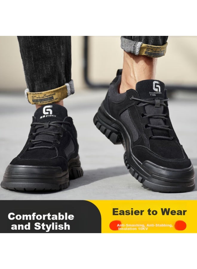GUYISA Men'S Summer Breathable Electrician Insulated Anti-Smashing Anti-Stab Lightweight Safety Work Shoes 3115Bkv 38 - Image 3
