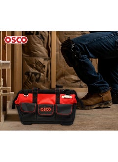 OSCO-TOOLS OSCO canvas tool bag with base and pockets, size 17  - Image 2