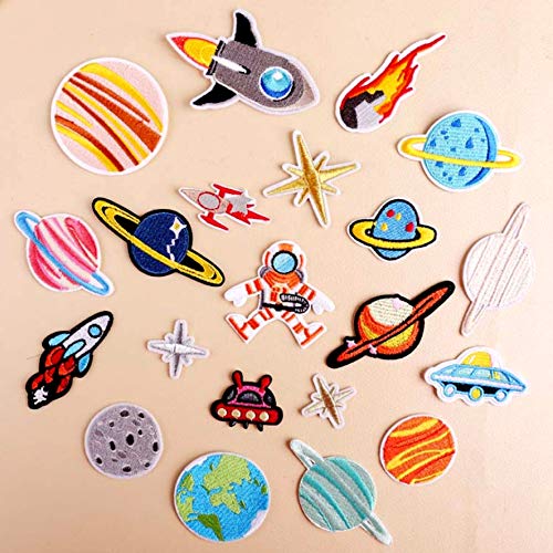 YLY Iron On Patch,21Pcs Solar System Space Planets Embroidered Patches Applique Kit Assorted Size Decoration Sew On Patches for Clothing,Bag,Cap,Jacket,Backpack,Jeans - Image 5